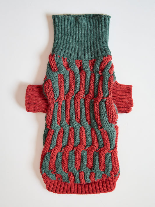 Christmas Cable Knit Pet Sweater