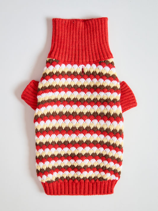 Colorful Striped Knitted Pet Sweater