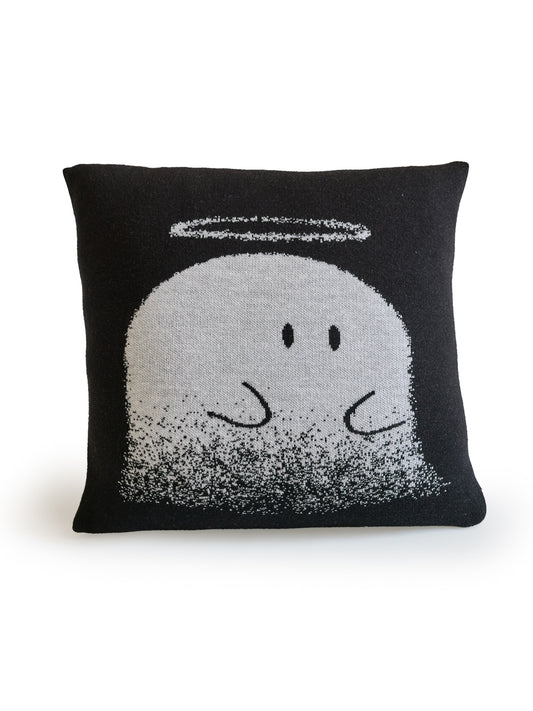 Glow-in-the-Dark Ghost Knitted Throw Pillow