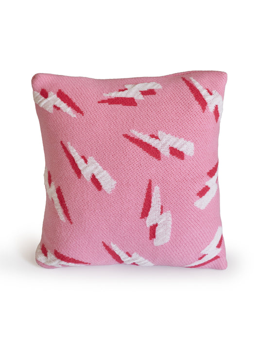 Glow-in-the-Dark Lightning Knitted Throw Pillow