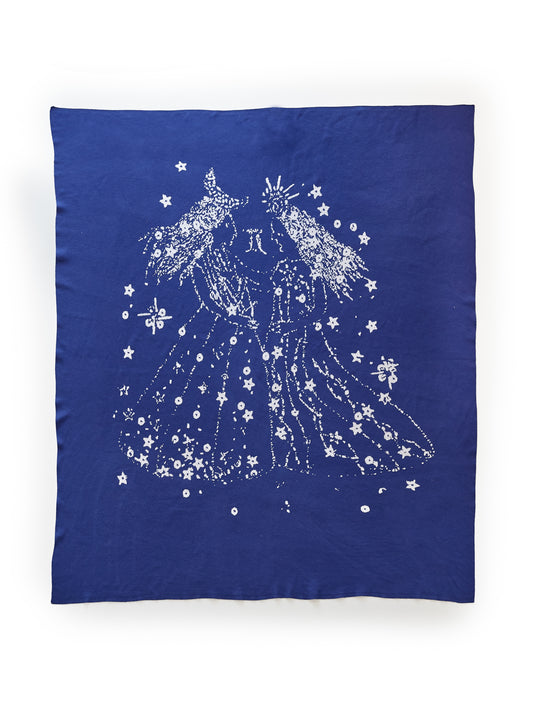 Glow-in-the-Dark Constellation Knitted Throw Blanket