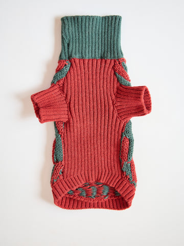 Christmas Cable Knit Pet Sweater