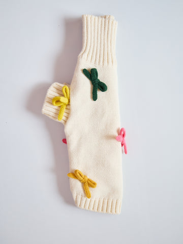 Colorful Bow Knitted Pet Sweater