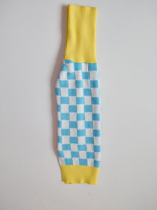 Colorful Checkerboard Glow-in-the-Dark Knitted Pet Sweater