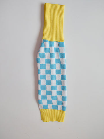 Colorful Checkerboard Glow-in-the-Dark Knitted Pet Sweater