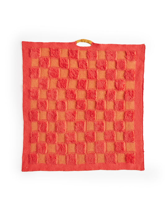 Checkerboard Terry Cloth Knitted Hand Towel