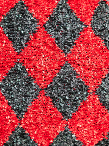 Christmas Checkerboard Knitted Throw Pillow