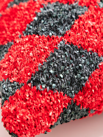 Christmas Checkerboard Knitted Throw Pillow