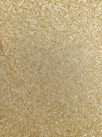 Gold Thread Feather Knitted Throw Pillow