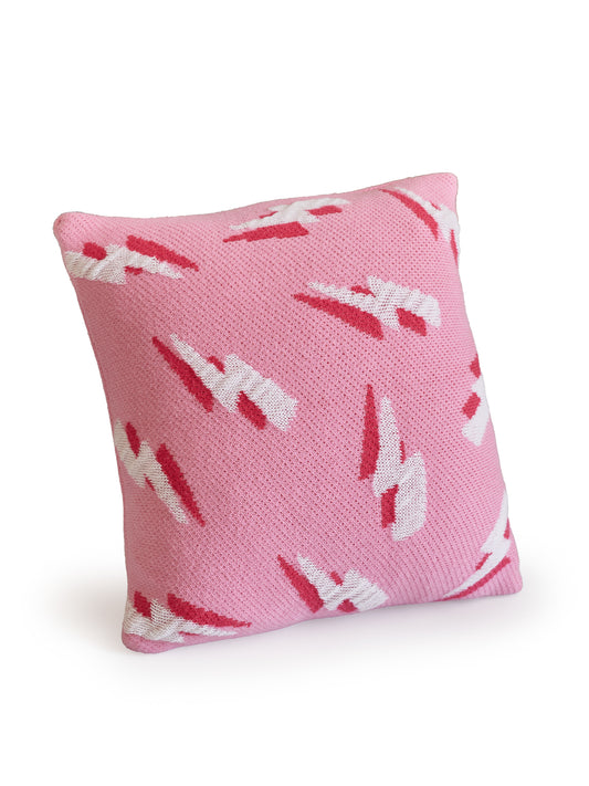 Glow-in-the-Dark Lightning Knitted Throw Pillow