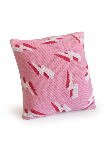 Glow-in-the-Dark Lightning Knitted Throw Pillow