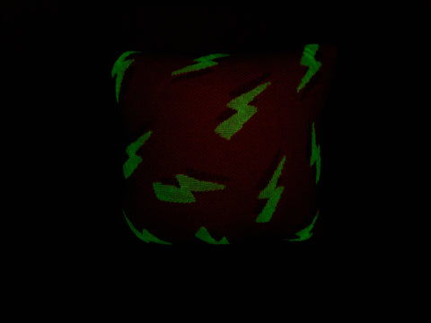 Glow-in-the-Dark Lightning Knitted Throw Pillow