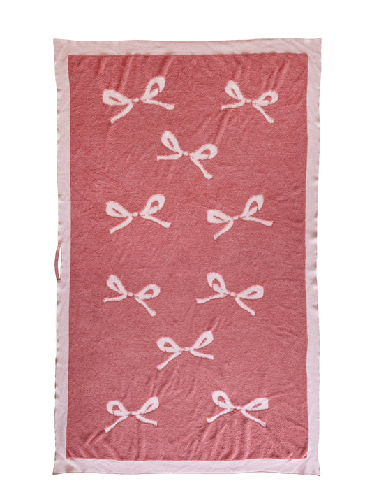 Terry Cloth Bow Knitted Beach Blanket
