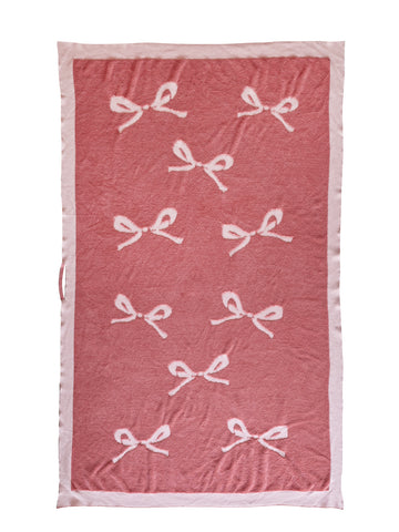 Terry Cloth Bow Knitted Beach Blanket