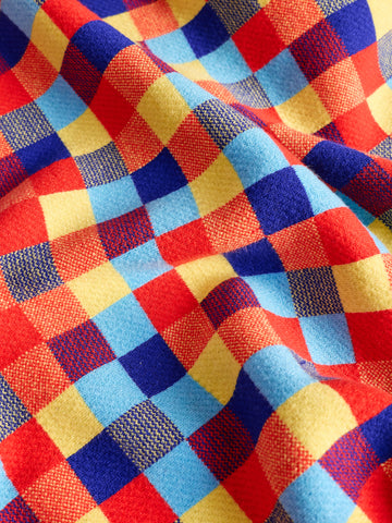 Colorful Mosaic Knitted Throw Blanket