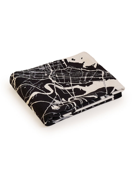 New York Map Knitted Throw Blanket