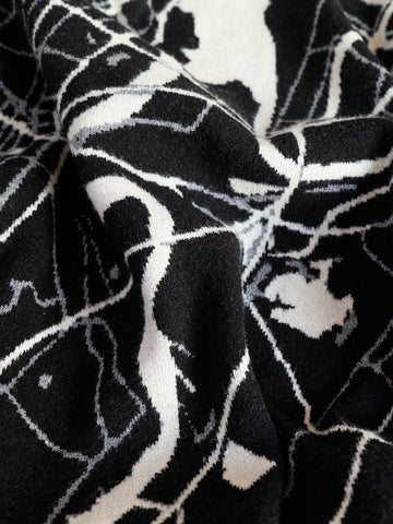 New York Map Knitted Throw Blanket