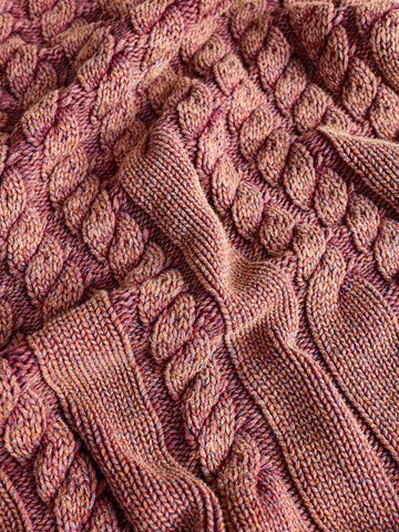Washed Cable Knit Throw Blanket