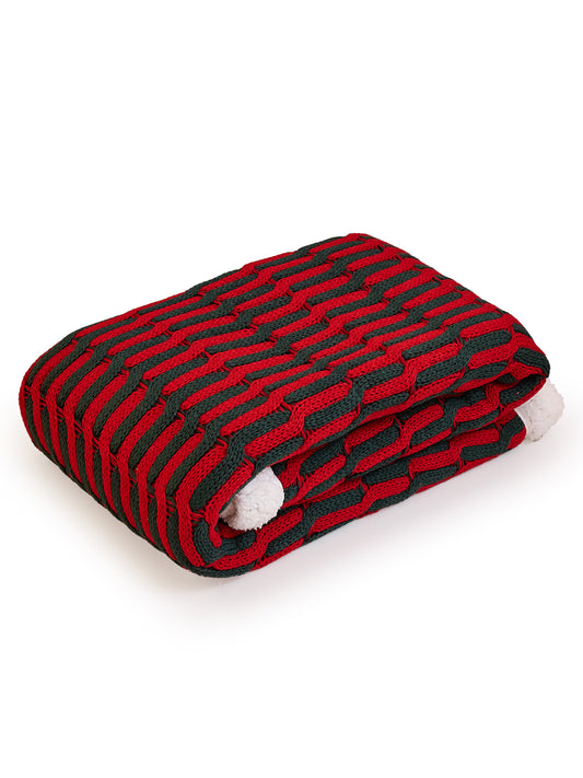 Christmas Cable Knit Throw Blanket
