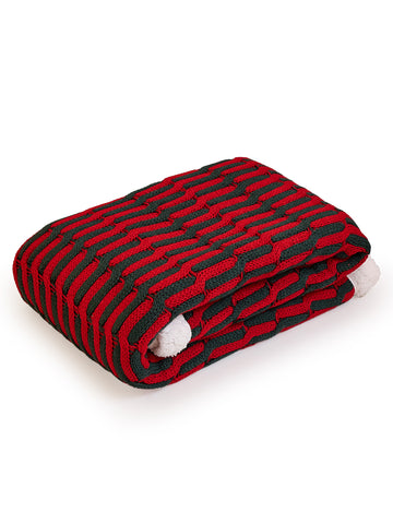 Christmas Cable Knit Throw Blanket